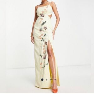ASOS Yellow Floral Maxi Dress